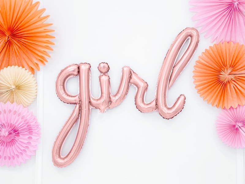 folie ballon girl roze 2