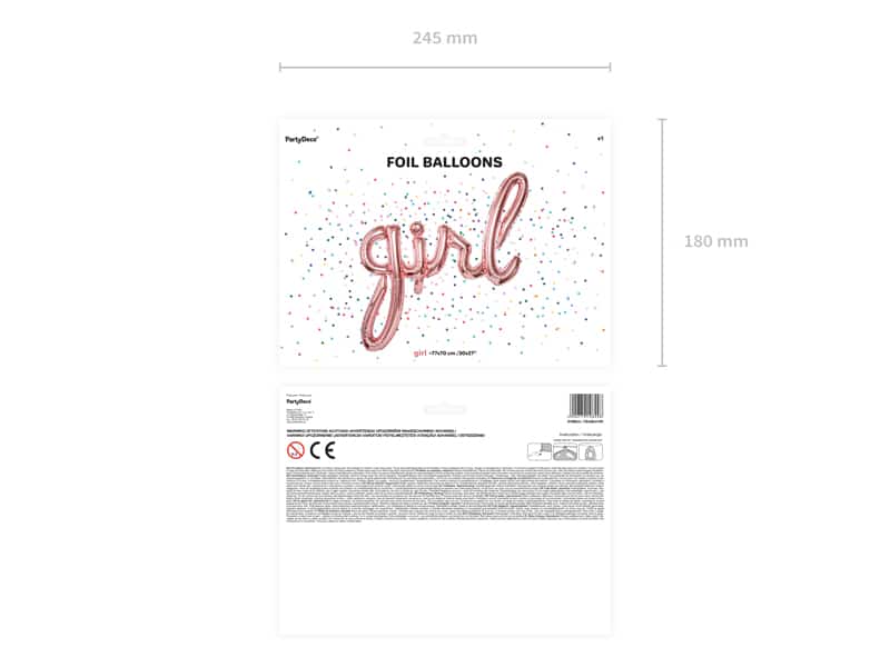 folie ballon girl roze 6